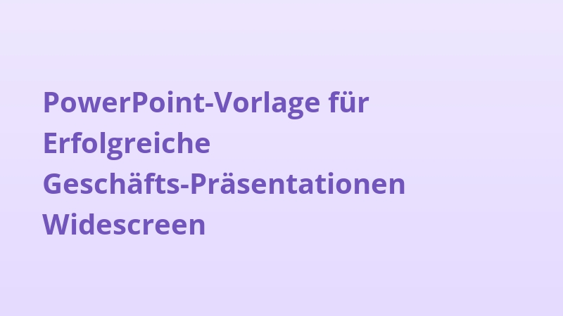 PowerPoint-Vorlage für Erfolgreiche Geschäfts-Präsentationen Widescreen