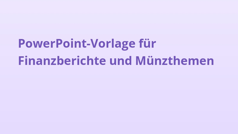 PowerPoint-Vorlage für Finanzberichte und Münzthemen