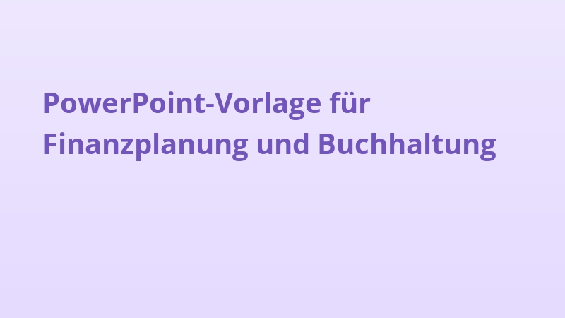 PowerPoint-Vorlage für Finanzplanung und Buchhaltung