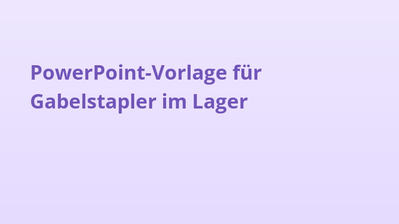 PowerPoint-Vorlage für Gabelstapler im Lager