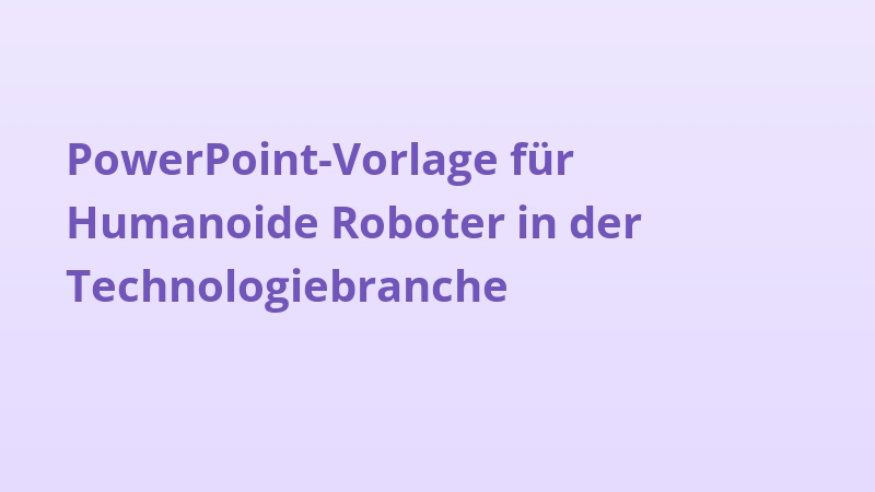 PowerPoint-Vorlage für Humanoide Roboter in der Technologiebranche
