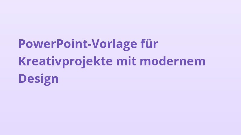 PowerPoint-Vorlage für Kreativprojekte mit modernem Design