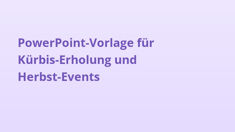 PowerPoint-Vorlage für Kürbis-Erholung und Herbst-Events