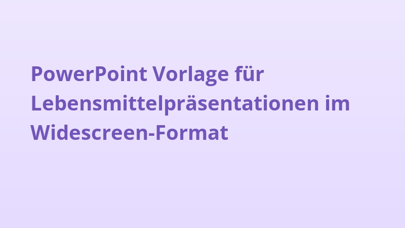PowerPoint Vorlage für Lebensmittelpräsentationen im Widescreen-Format