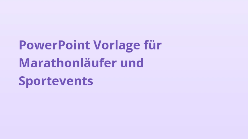 PowerPoint Vorlage für Marathonläufer und Sportevents