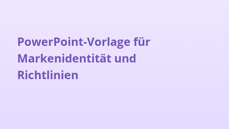 PowerPoint-Vorlage für Markenidentität und Richtlinien