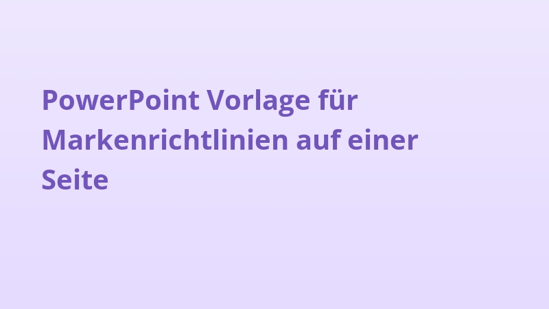 PowerPoint Vorlage für Markenrichtlinien auf einer Seite