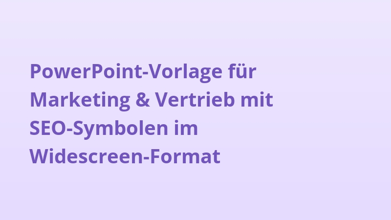 PowerPoint-Vorlage für Marketing & Vertrieb mit SEO-Symbolen im Widescreen-Format