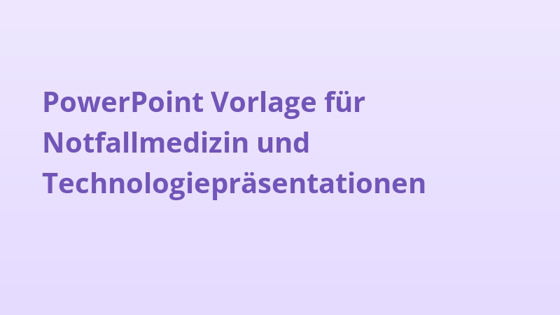 PowerPoint Vorlage für Notfallmedizin und Technologiepräsentationen