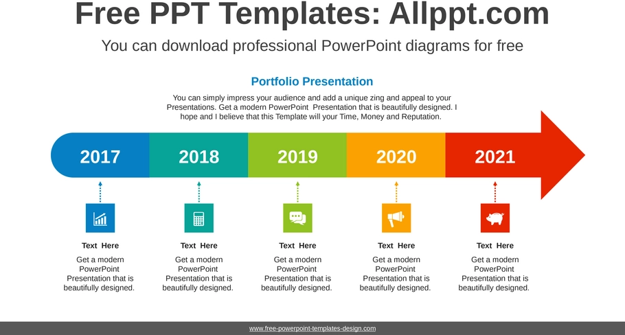 powerpoint-vorlage-fuer-portfolio-praesentationen-mit-zeitachse