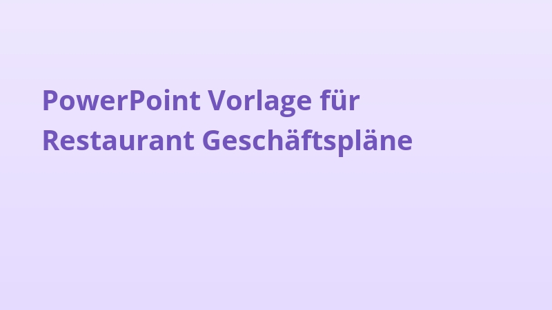PowerPoint Vorlage für Restaurant Geschäftspläne