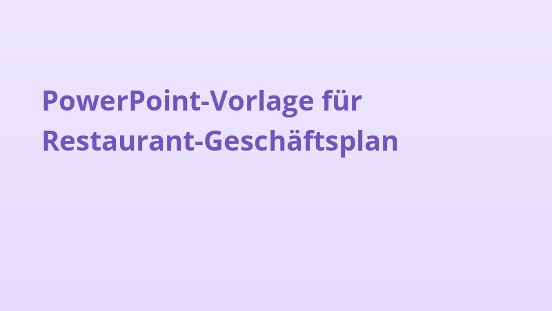 PowerPoint-Vorlage für Restaurant-Geschäftsplan