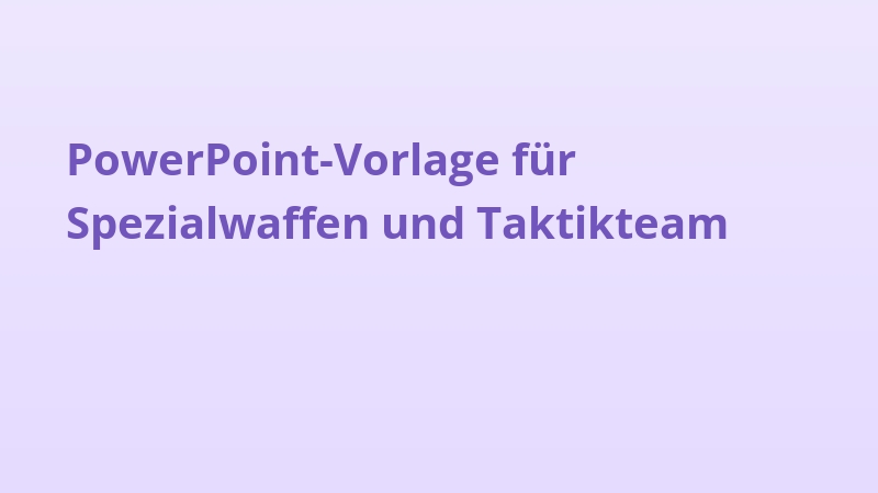 PowerPoint-Vorlage für Spezialwaffen und Taktikteam