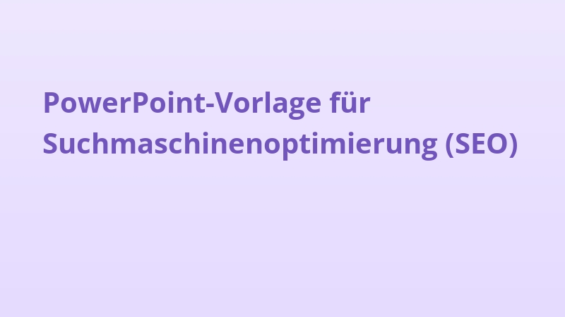 PowerPoint-Vorlage für Suchmaschinenoptimierung (SEO)
