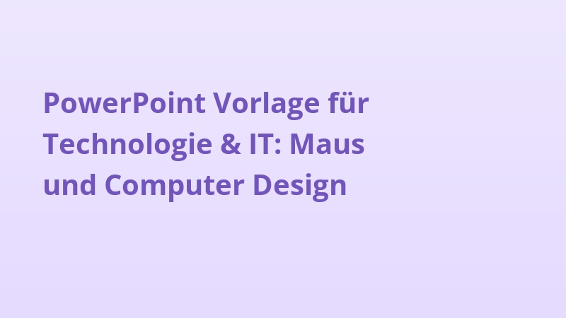 PowerPoint Vorlage für Technologie & IT: Maus und Computer Design