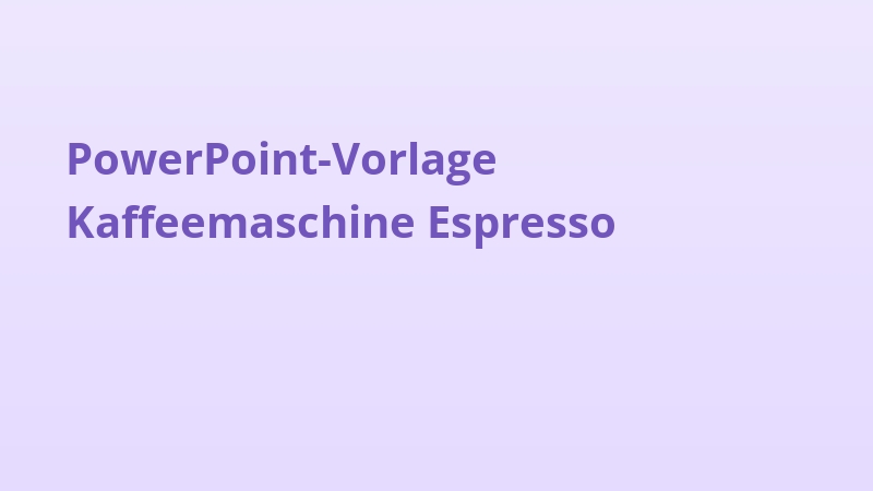 PowerPoint-Vorlage Kaffeemaschine Espresso
