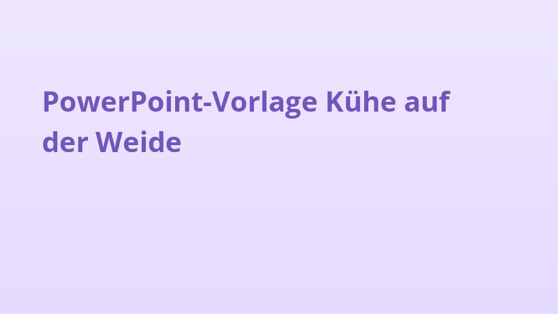 PowerPoint-Vorlage Kühe auf der Weide