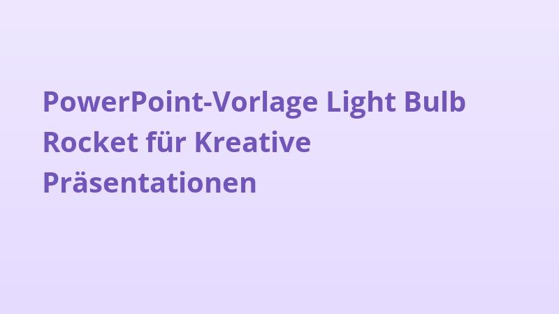 PowerPoint-Vorlage Light Bulb Rocket für Kreative Präsentationen