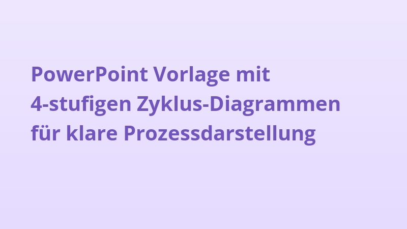 PowerPoint Vorlage mit 4-stufigen Zyklus-Diagrammen für klare Prozessdarstellung