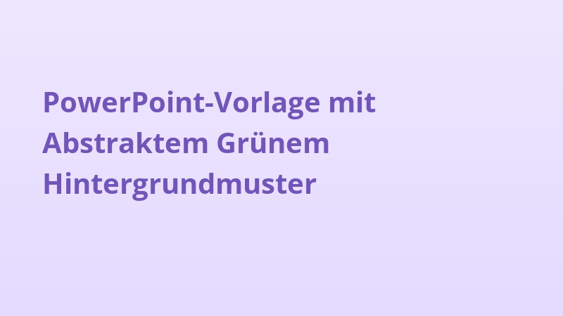 PowerPoint-Vorlage mit Abstraktem Grünem Hintergrundmuster