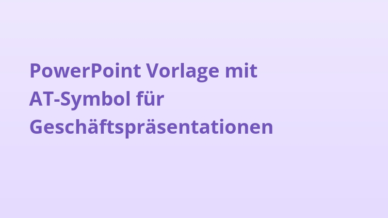 PowerPoint Vorlage mit AT-Symbol für Geschäftspräsentationen
