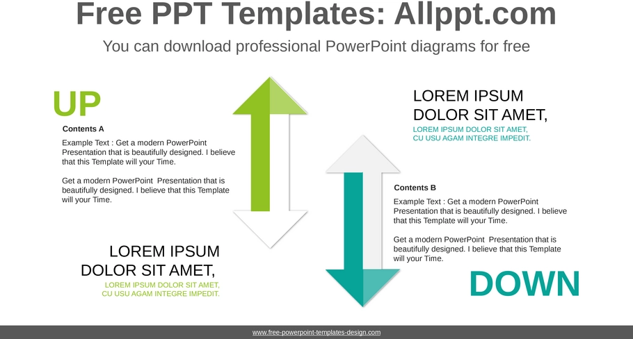 powerpoint-vorlage-mit-auf-und-abwaerts-pfeilen