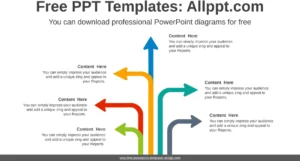 powerpoint-vorlage-mit-gebeugten-pfeilen-fuer-praesentationen