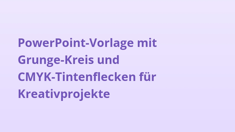 PowerPoint-Vorlage mit Grunge-Kreis und CMYK-Tintenflecken für Kreativprojekte