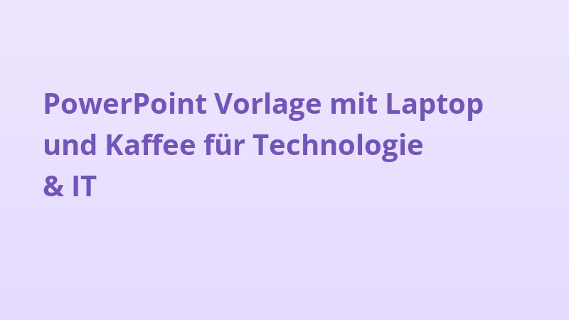 PowerPoint Vorlage mit Laptop und Kaffee für Technologie & IT
