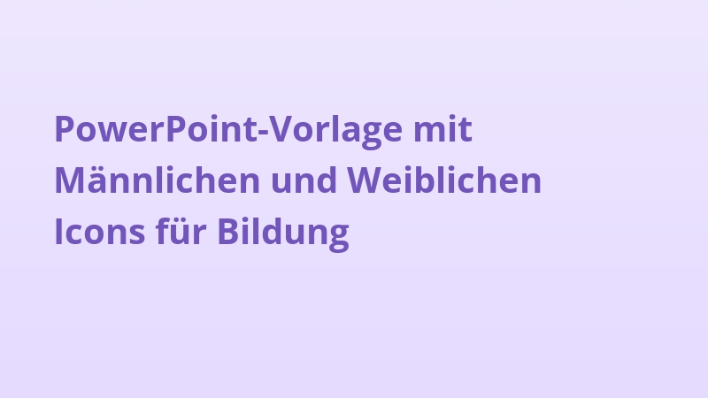 PowerPoint-Vorlage mit Männlichen und Weiblichen Icons für Bildung
