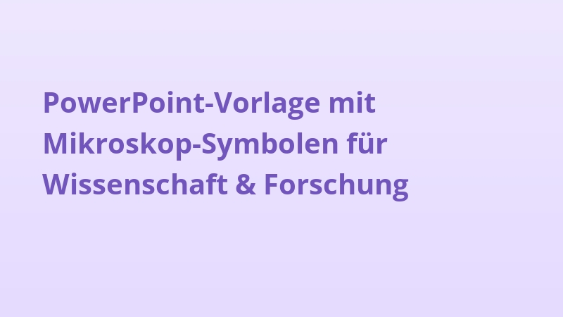 PowerPoint-Vorlage mit Mikroskop-Symbolen für Wissenschaft & Forschung