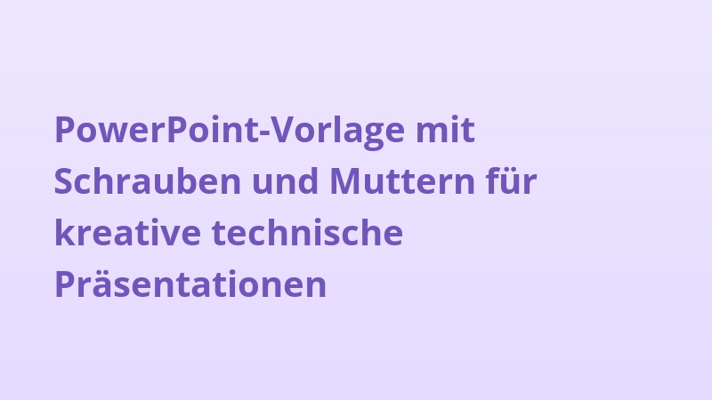PowerPoint-Vorlage mit Schrauben und Muttern für kreative technische Präsentationen