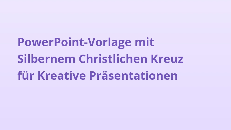 PowerPoint-Vorlage mit Silbernem Christlichen Kreuz für Kreative Präsentationen