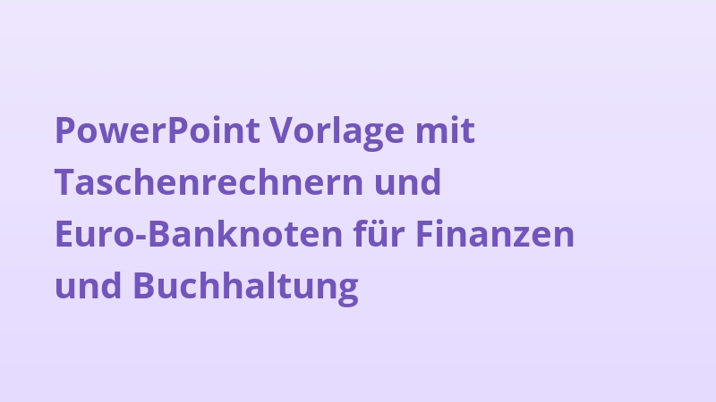 PowerPoint Vorlage mit Taschenrechnern und Euro-Banknoten für Finanzen und Buchhaltung