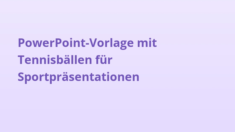 PowerPoint-Vorlage mit Tennisbällen für Sportpräsentationen