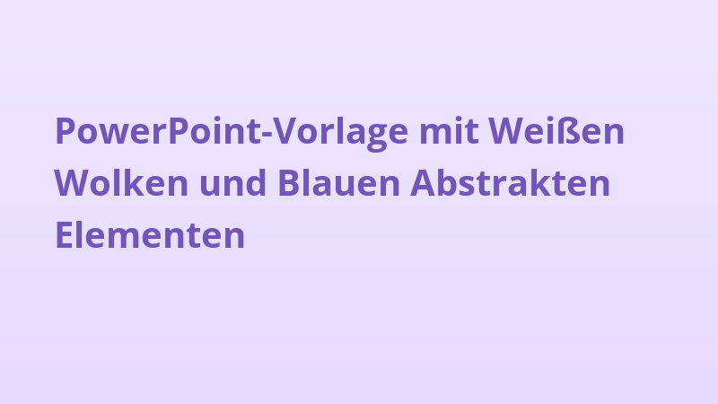 PowerPoint-Vorlage mit Weißen Wolken und Blauen Abstrakten Elementen