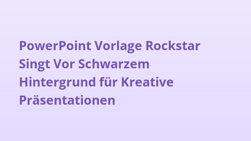 PowerPoint Vorlage Rockstar Singt Vor Schwarzem Hintergrund für Kreative Präsentationen
