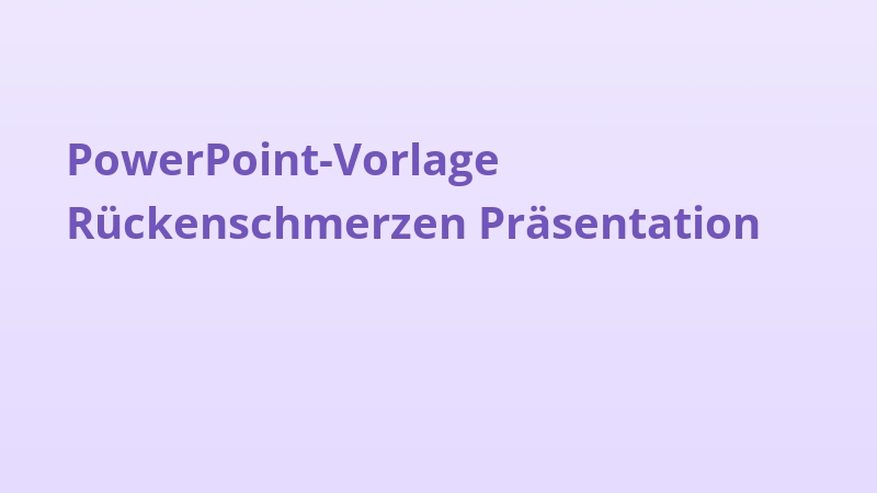 PowerPoint-Vorlage Rückenschmerzen Präsentation
