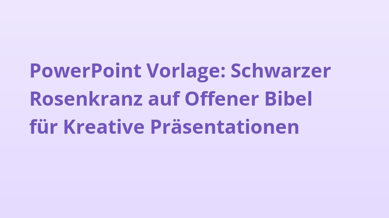 PowerPoint Vorlage: Schwarzer Rosenkranz auf Offener Bibel für Kreative Präsentationen