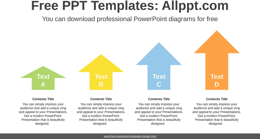 powerpoint-vorlage-vier-aufsteigende-pfeile