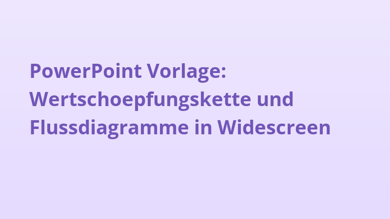 PowerPoint Vorlage: Wertschoepfungskette und Flussdiagramme in Widescreen