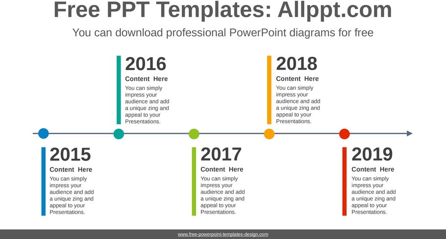powerpoint-vorlage-zeitachse-2015-bis-2019