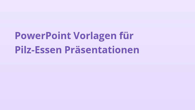 PowerPoint Vorlagen für Pilz-Essen Präsentationen
