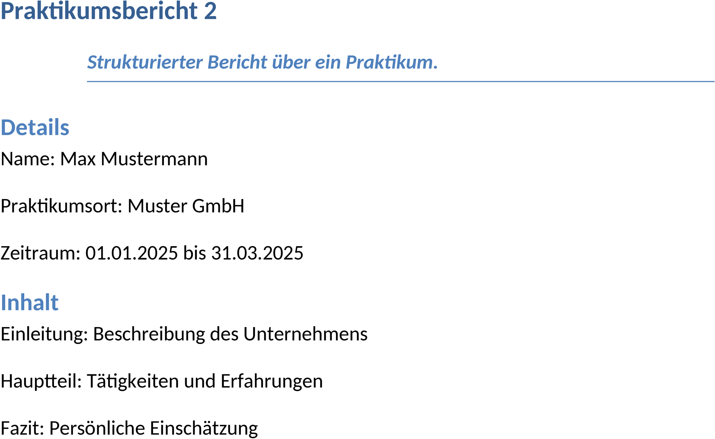 Praktikumsbericht im Word-Format