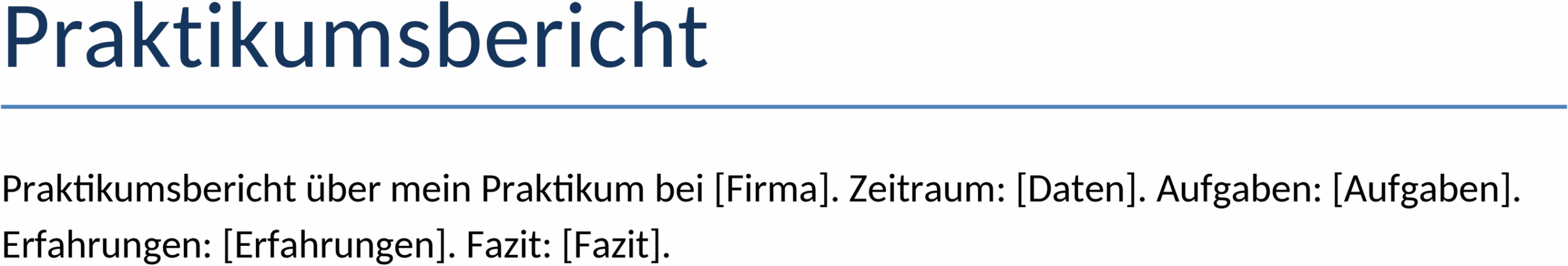 Praktikumsbericht Word-Vorlage