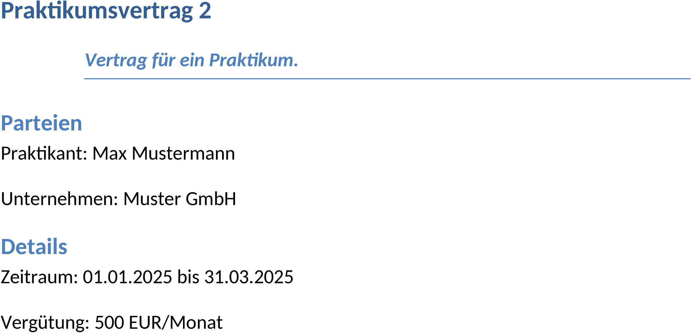 Praktikumsvertrag Word-Dokument