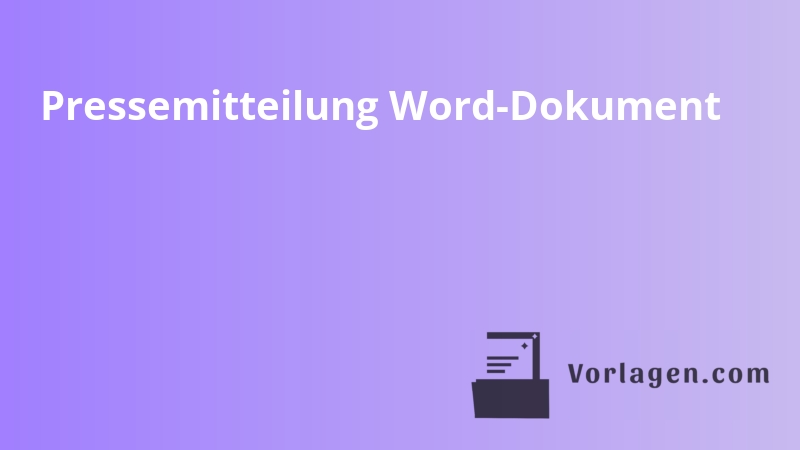 Pressemitteilung Word-Dokument