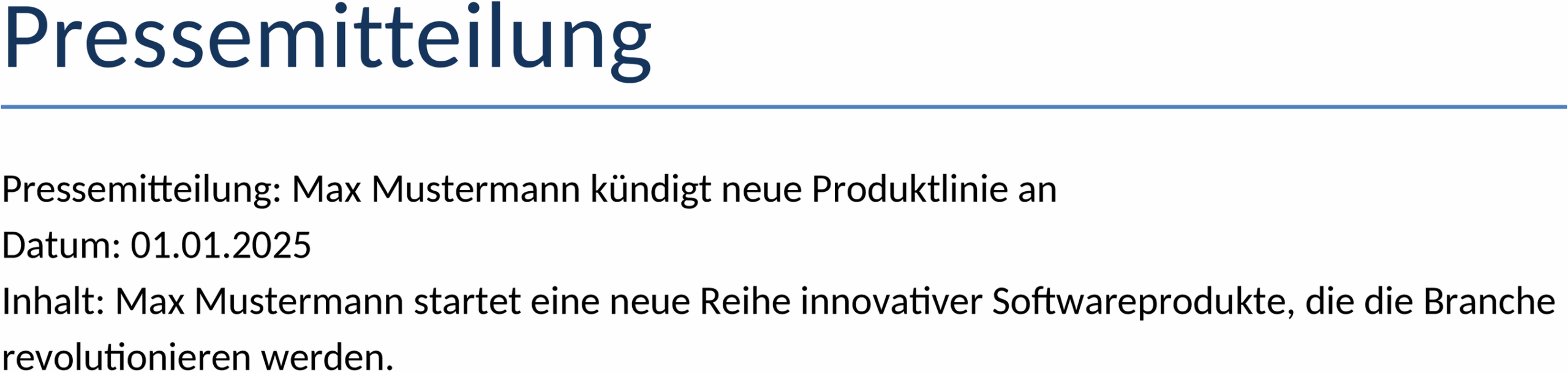 Pressemitteilung-Word-Vorlage