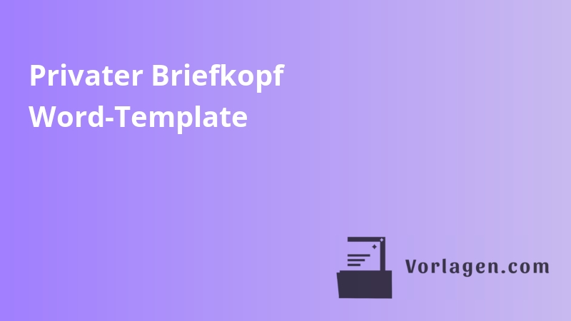 Privater Briefkopf Word-Template