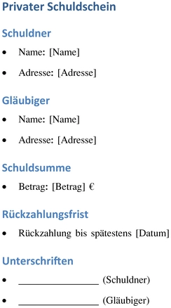 privater-schuldschein-vorlage-finanzielle-vereinbarungen